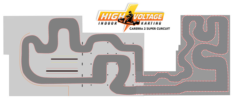 High Voltage Indoor Karting extension track map